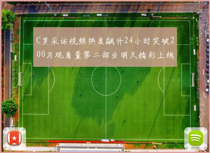 C罗采访视频热度飙升24小时突破200万观看量第二部分明天精彩上线